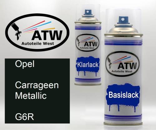 Opel, Carrageen Metallic, G6R: 400ml Sprühdose + 400ml Klarlack - Set, von ATW Autoteile West.